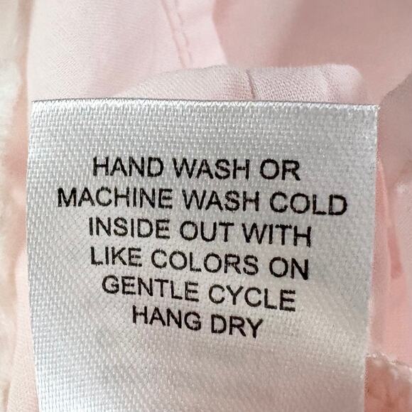 Mae-Li Girls Flower Lace Illusion Dress Short Puff Sleeve Pink Lining Size 7 - Picture 7 of 11